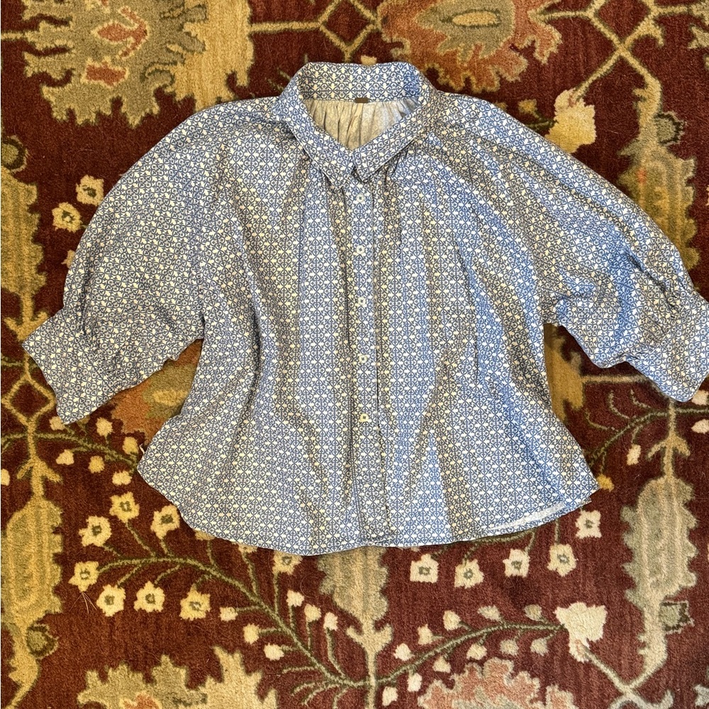 Free People Blue Floral Blouse